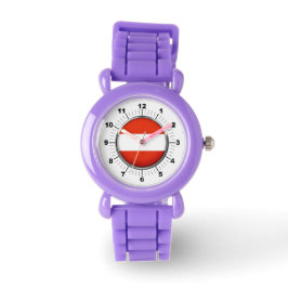 Roter Glitzer-Strap-Watch für Kid's Austria-Flagge Armbanduhr