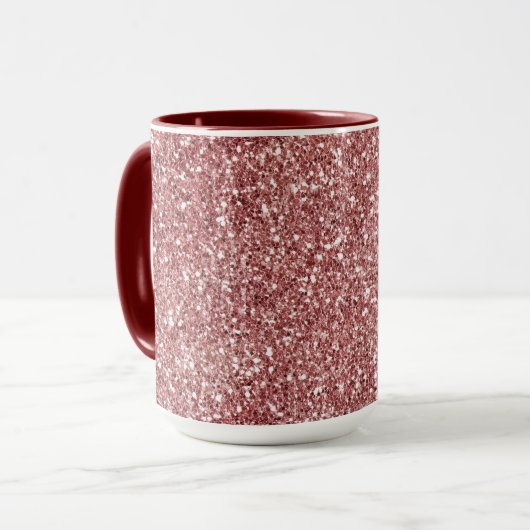 Roter Glitzer Tasse (Vorderseite Links)