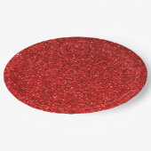 Roter Glitzer Teller (Schrägansicht)