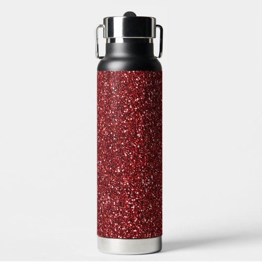 Roter Glitzer Trinkflasche (Vorderseite)