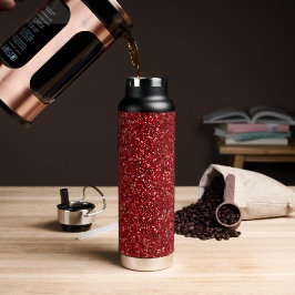 Roter Glitzer Trinkflasche