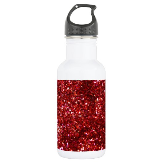 Roter Glitzer Trinkflasche (Vorderseite)