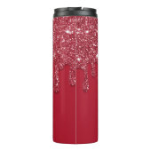 Roter Glitzer Tropfen Personalisiert Thermosbecher (Rückseite)