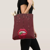 Roter Glitzer Tropfen Tote Tasche (Von Nahem)