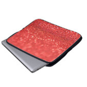 Roter Glitzer und Blasen Laptopschutzhülle (Vorne Knopf)