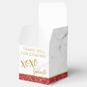 Roter Glitzer und Personalisiertes Party aus Goldm Geschenkschachtel (Geöffnet)