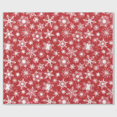 Roter Glitzer und Schneeflocken Geschenkpapier (Flach)