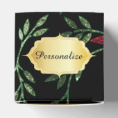 Roter Glitzer und Schwarze Flora Geschenkschachtel (Oben)