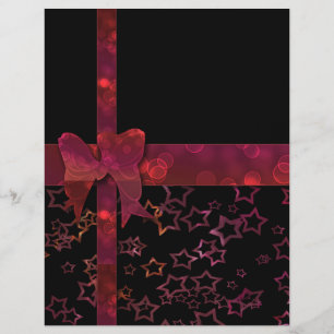 Roter Glitzer und schwarze Sterne Flyer