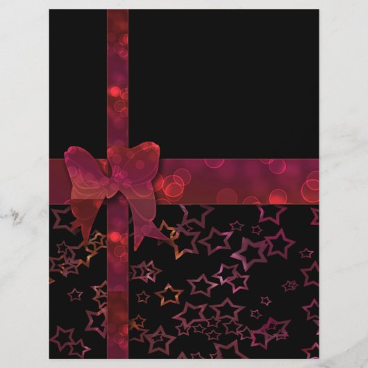 Roter Glitzer und schwarze Sterne Flyer (Vorne)