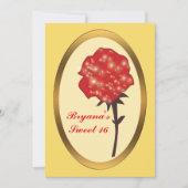 Roter Glitzer Verzauberte Rose Elegantes Party Einladung (Vorderseite)