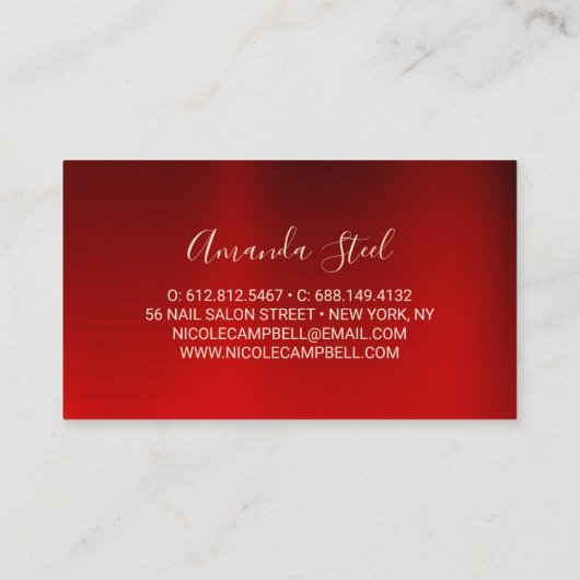 Roter Glitzer Visitenkarte (Rückseite)