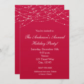 Roter Glitzer Weihnachten Einladung (Vorne/Hinten)