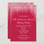 Roter Glitzer Weihnachten Einladung (Vorne/Hinten)