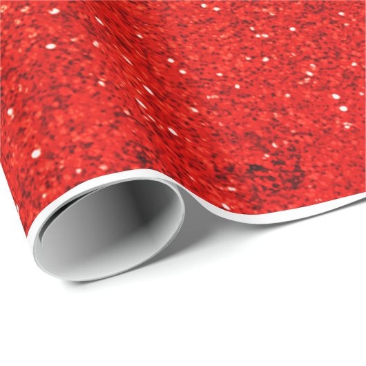 Roter Glitzer Weihnachten Geschenkpapier (Rolleneckpunkt)