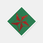 Roter Glitzer Weihnachtsstar Napkins Serviette (Ecke)