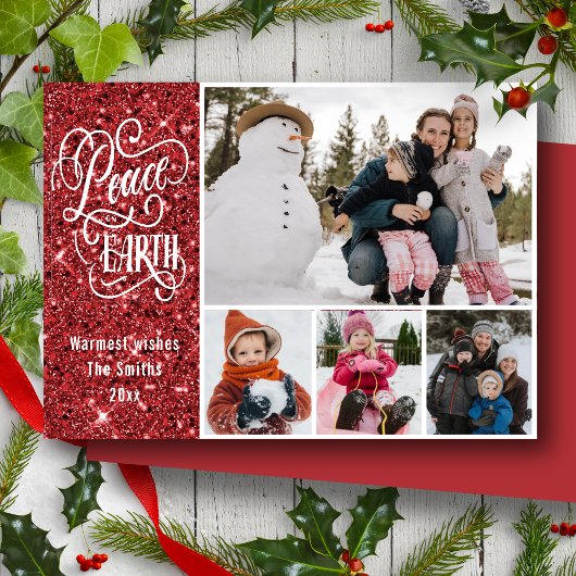 Roter Glitzer Weltfrieden Foto Weihnachten