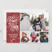 Roter Glitzer Weltfrieden Foto Weihnachten (Vorderseite)