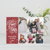 Roter Glitzer Weltfrieden Foto Weihnachten (Stehend Vorderseite)