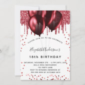 Roter Glitzer zum Geburtstag Einladung (Vorderseite)