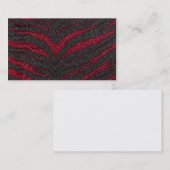 Roter Glitzerzebra-Druck Visitenkarte (Vorne/Hinten)