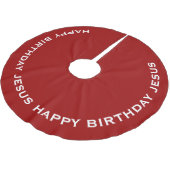 Roter Glückwunsch Geburtstag Jesus Polyester Weihnachtsbaumdecke (Schrägansicht)
