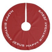 Roter Glückwunsch Geburtstag Jesus Polyester Weihnachtsbaumdecke (Vorderseite)