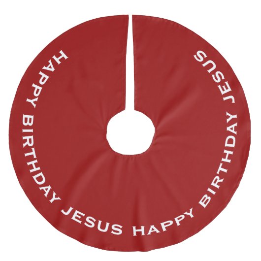 Roter Glückwunsch Geburtstag Jesus Polyester Weihnachtsbaumdecke (Vorderseite)