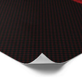 Roter Glühen-Löwe Poster (Ecke)