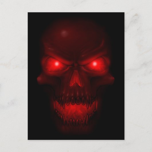Roter glühender Schädel Postkarte (Vorderseite)
