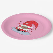 Roter Gnome Rosa Teller (Schrägansicht)