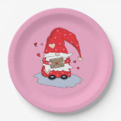 Roter Gnome Rosa Teller (Vorderseite)