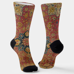 Roter Gold Kashan Teppich Perser Asiatisch Socken