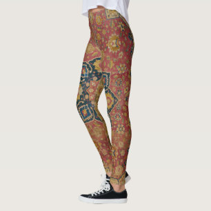 Roter Gold Kashan Teppich Persisch Asiatisch Leggings