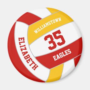 roter Gold oder JEDER Teamfarben Volleyballspieler Magnet