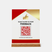 Roter Gold QR-Code Kundenfeedback Bewertung Acrylschild (Vorderseite)