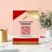 Roter Gold QR-Code Kundenfeedback Bewertung Acrylschild (Hochzeit)