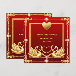 Roter Gold Schwan Hochzeitspaar Dekoration 💍