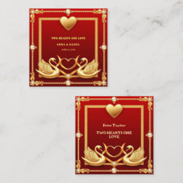 Roter Gold Schwan Hochzeitspaar Dekoration 💍 Begleitkarte