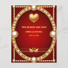 Roter Gold Schwan Hochzeitspaar Dekoration 💍 Flyer