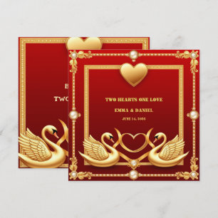 Roter Gold Schwan Hochzeitspaar Dekoration 💍 Save The Date