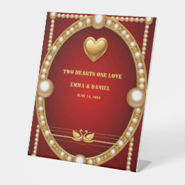 Roter Gold Schwan Hochzeitspaar Dekoration 💍 Sockelschild