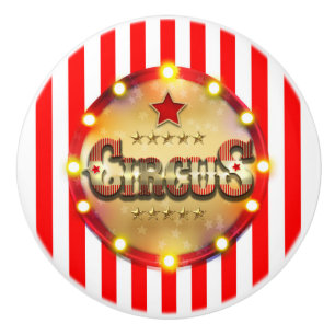 Roter Gold Zirkus Gestreift Streifen Cool Einzigar Keramikknauf