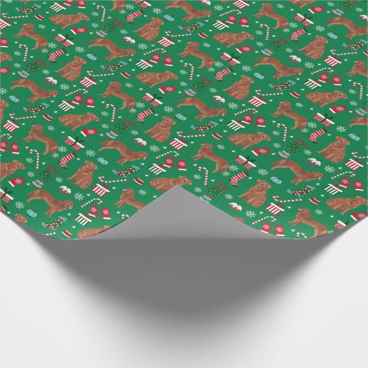 Roter Golden Retriever Geschenkpapier (Ecke)
