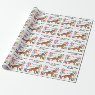 Roter Golden Retriever Hund Farbige Pastell-Geburt Geschenkpapier