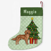 Roter Golden Retriever Hund mit Weihnachtsbaum Kleiner Weihnachtsstrumpf (Rückseite)