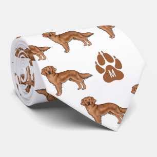 Roter Golden-Retriever-Muster mit individuellem Mo Krawatte