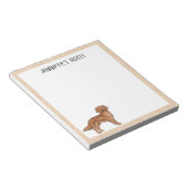 Roter Golden Retriever Niedlicher Hund mit Individ Notizblock (angewinkelt)