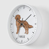 Roter Golden Retriever Niedlicher Hund mit Individ Uhr (Winkel)