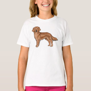 Roter Golden Retriever Süße Cartoon-Hunde-Kunst T-Shirt